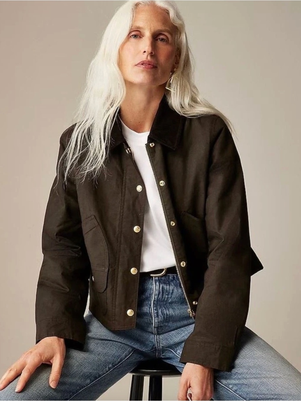 J. Crew Short Barn Jacket Mossy Brown